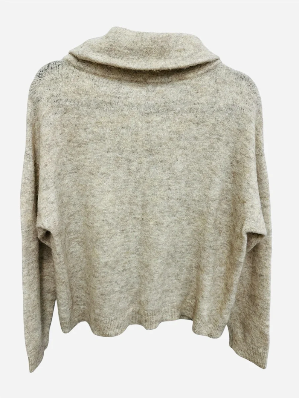 Ann Taylor cream heathered knit wool alpaca cowl neck pullover sweater Size XL